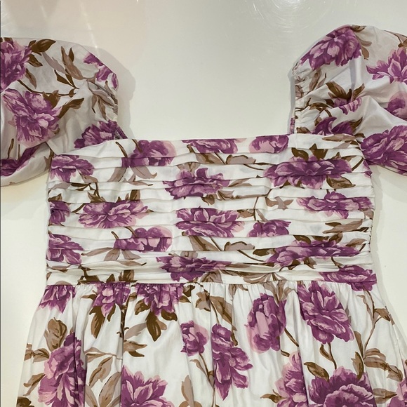 Abercrombie & Fitch Floral Midi Dress - Pink and White - Picture 3 of 3